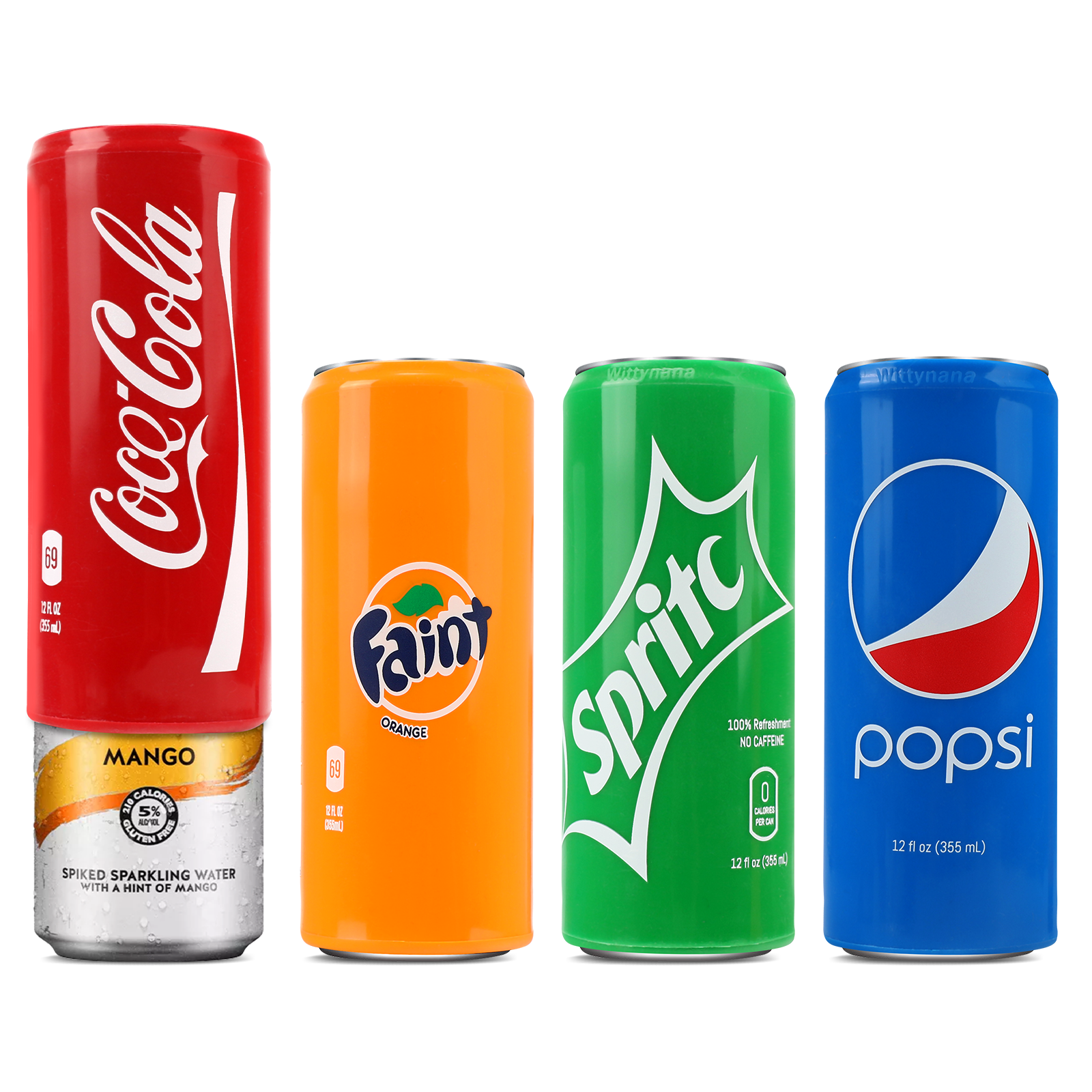 4 Pack Silicone Can Cover Set for 12 oz Skinny Cans